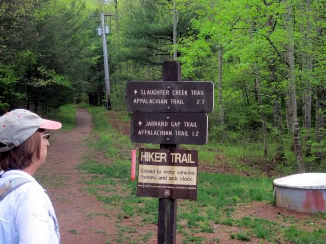 Trail sign near our starting point.