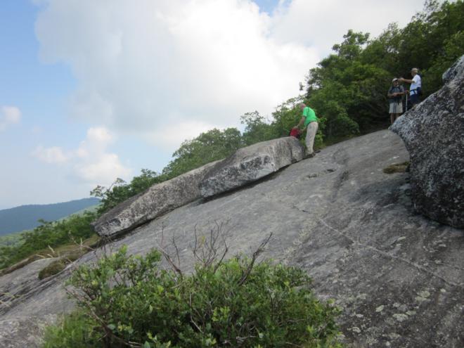 Great boulders on the rock slopes.