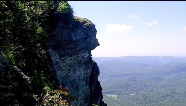 A great rock outcrop named Devil's Courthouse.
