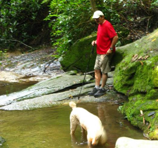 Cooling off below the falls!