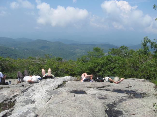 "Old Folks" resting after lunch. Also looking at the clouds and saying things like "That one looks like a horse !"
