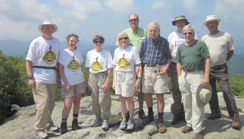 The OFHC gang for today's hike. (l-r) Tony Presley, Carole Wintle, Donna Presley, Geri Whitaker, Pom Sinnock, David Whitaker, Dick Metzgar, Vic Robson and Bill Hunt.