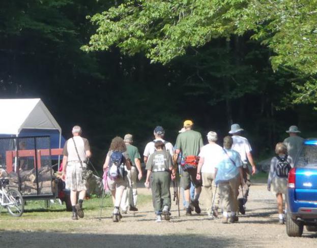 We walk through a portion of the Standing Indian Campground.