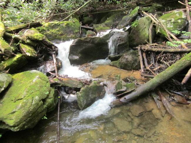 Beautiful cold water gushing between boulders makes a very pleasant sound!