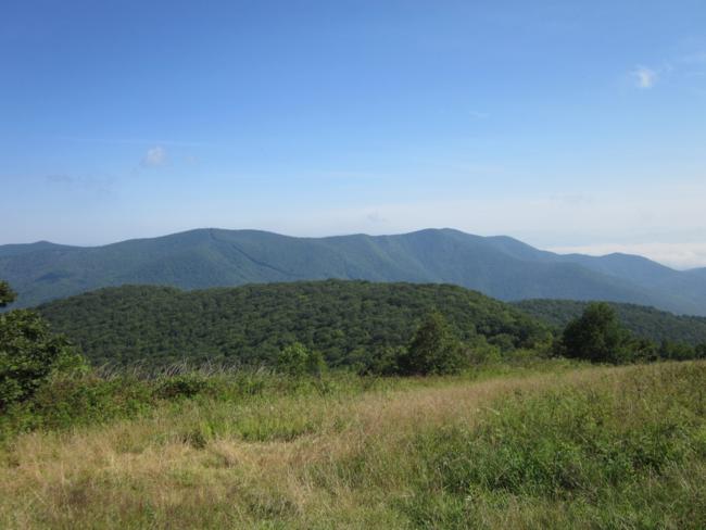 Looking across to Winespring Bald and Wayah Bald.