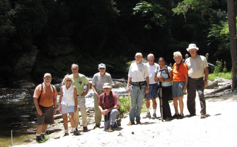 The OFHC gang for today's hike. (l-r) Bob Magee, Pam Euliss, Dan Ross, George Otis, Vic Robson, Phil Brownrigg, Mike Jones, Saranji Plata, Jeanne O'Connor and Bill Hunt.