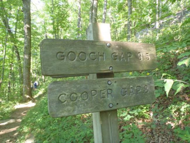 Trail marker near the start.
