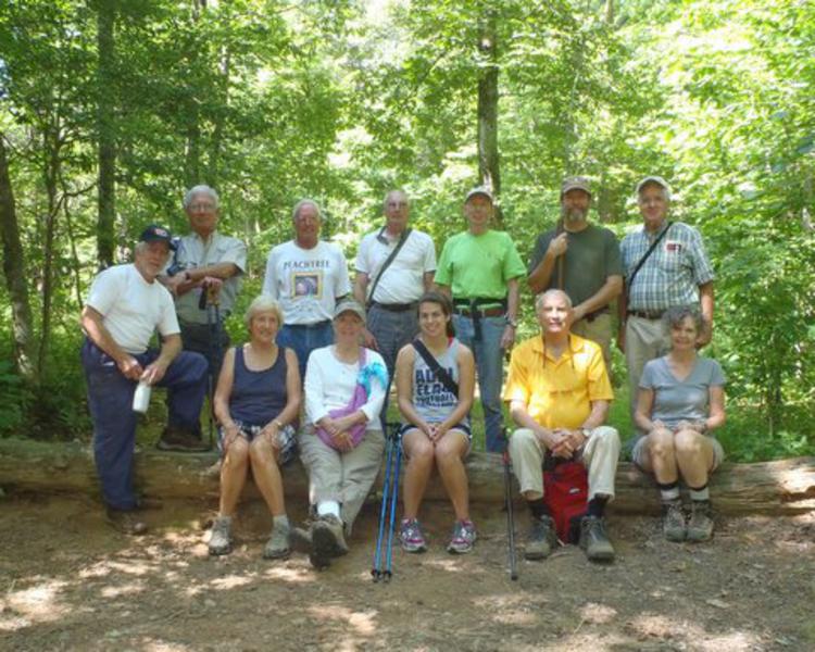 The OFHC gang for today's hike. (l-r seated) Jeanne O'Connor, Lynne Saporito, Rachael Saporito, Jack Jacobi and Carole Wintle. (l-r standing) Vic Robson, Bill Hunt, Mike Jones, Don Preece, Phil Brownrigg, Jack Wintle and Dave Hinson.