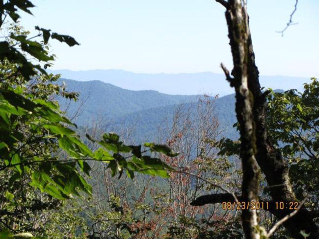 There are several nice mountain views along the way.