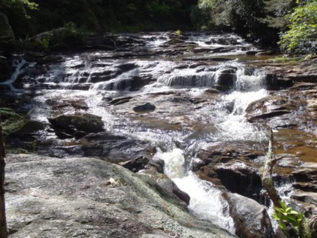 The shoals just above the falls.