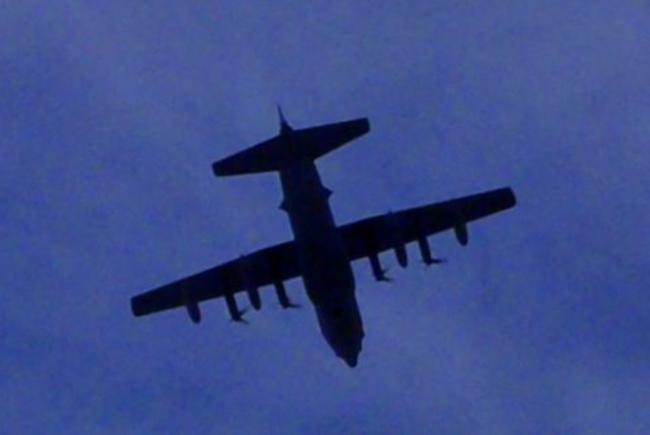 The plane flew directly over the tower at low altitude!