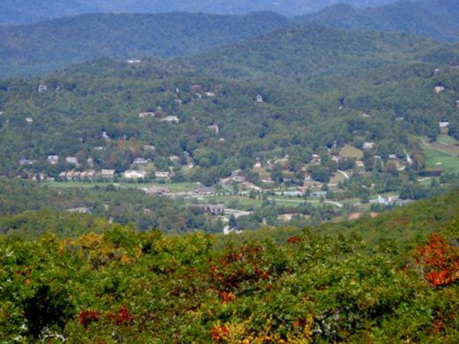 Looking down on the town of Sky Valley, GA.