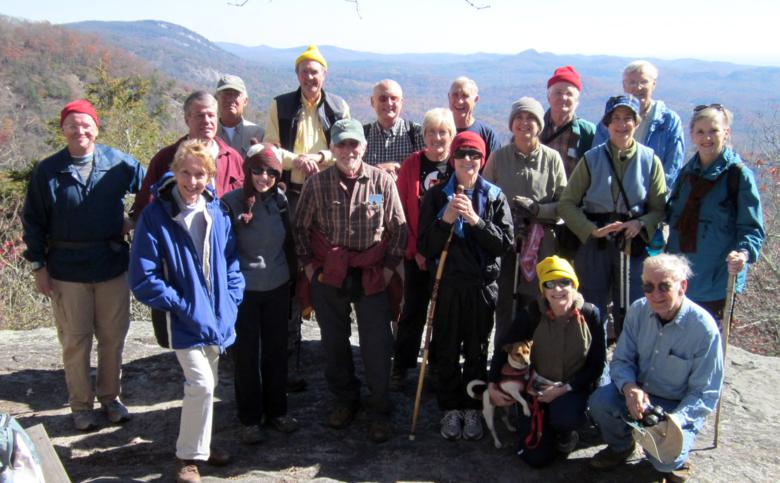 The OFHC gang for today's hike (l-r) Tony Presley, Jackie Crisp, Chuck Crisp, Bill Hunt, Pam Euliss, Pom Sinnock, Vic Robson, Jack Jacobi, Jeanne O'Connor, Donna Presley, Dan Ross,Greta Driggers, Geri Whitaker, Dave Hinson, Karen Brown, David Whitaker, Dick Metzgar and Linda McDaniels.