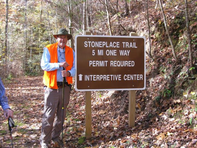 Information sign for the Stoneplace Trail.