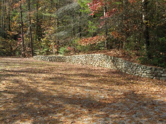 The rock wall at Stoneplace boat ramp on Tugalo Lake