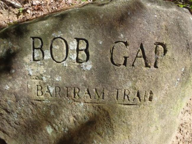 The engraved boulder at Bob Gap.