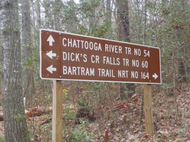 Trail signs at Sandy Ford Rd.