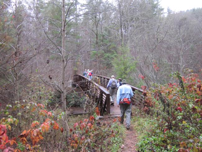Early into the hike, we cross the bridge over the West Fork of the Chattooga.