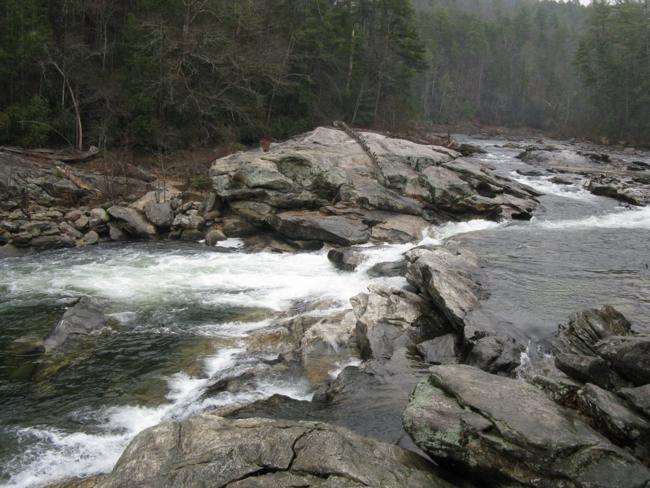 The Bull Sluice Rapids.