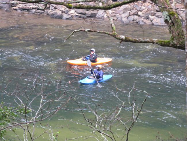 Kayakers enjoying the "Wild and Scenic" Chattooga River.