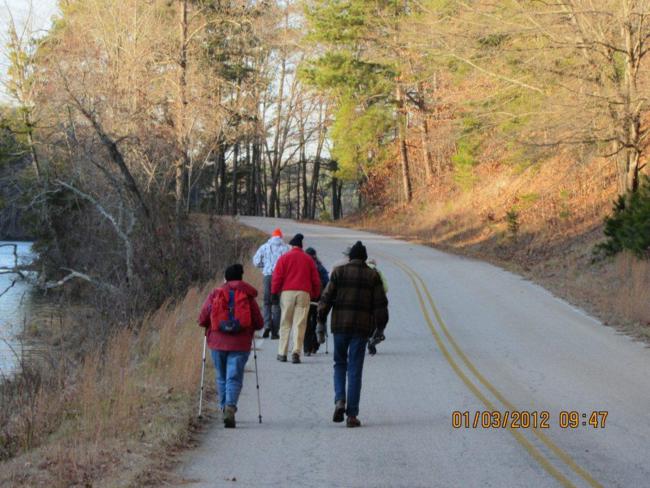 The trail takes you along the park road for a half-mile or so.