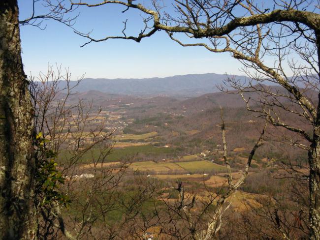 Looking down toward the town of Young Harris, GA.