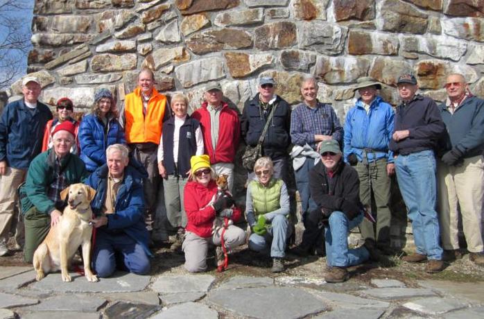 The OFHC gang for today's hike! (l-r front) Dave Hinson, David Whitaker, Geri Whitaker, Pam Euliss and Vic Robson. (l-r back) Tony Presley, Donna Presley, Carole Wintle, Pom Sinnock, Jeanne O'Connor, Bill Hunt, Don Preece, Dan Ross, Dick Metzgar, Phil Brownrigg and Jack Jacobi.