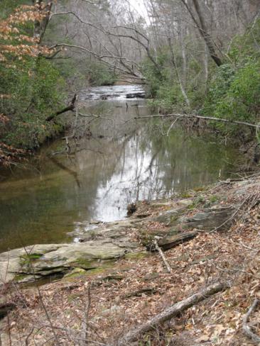 Dicks Creek has combined with the Broad River.