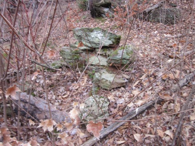 This is an old rock furnace for a moonshine still.