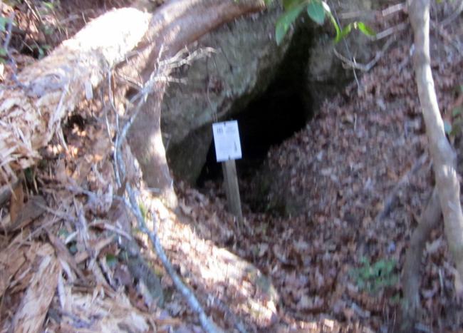 The Romans Den cave entrance.