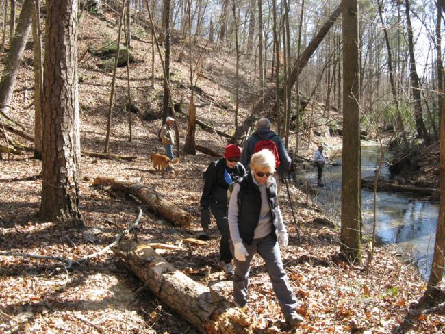 The trail zig-zags the creek where a couple of foot-bridges were washed away two or three years ago.