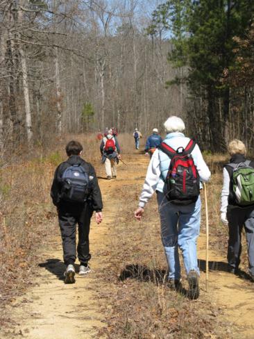 Several sections of trail follow old roadbeds.