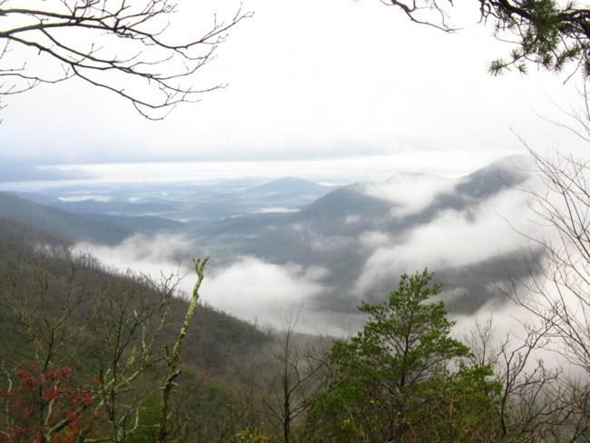 Early morning fog filled the valleys.