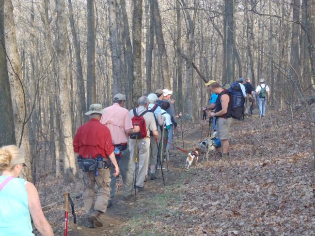 Headed to Gooch Gap we meet lots of thru-hikers.