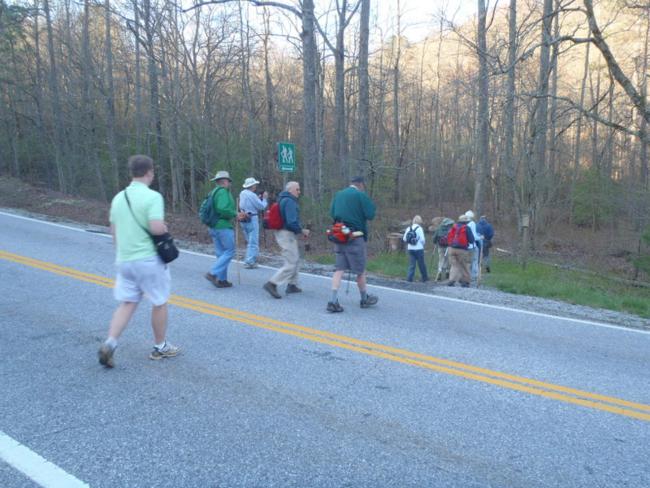 Crossing Highway 76 near the Towns County - Rabun County line.