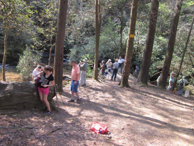 We reach our lunchtime destination, Pigpen Falls .