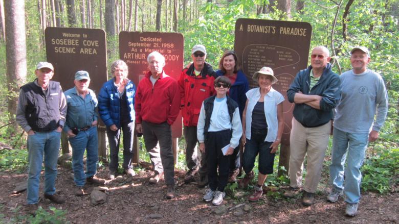 The OFHC gang for today's hike! (l-r) Phil Brownrigg, Vic Robson, Carole Wintle, Bill Hunt, Jim Driggers, Donna Presley, Greta Driggers, Jeanne O'Connor, Jack Jacobi and Tony Presley.