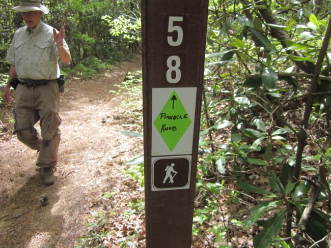 About 3 miles out, we turn left onto the Pinnacle Mt. trail.