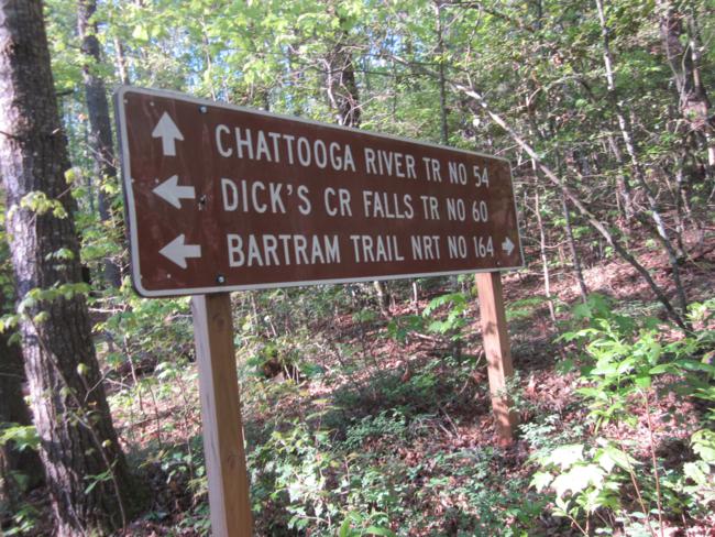 Trail sign on Sandy Ford Rd.