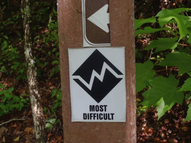We turn left here with a warning.