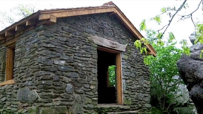 The historic Blood Mountain Shelter built in the 1930's by the C.C.C.