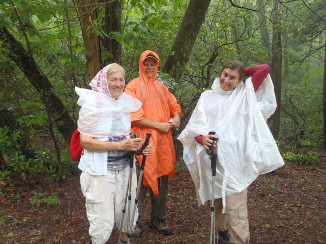 We finished the hike in a brief shower.