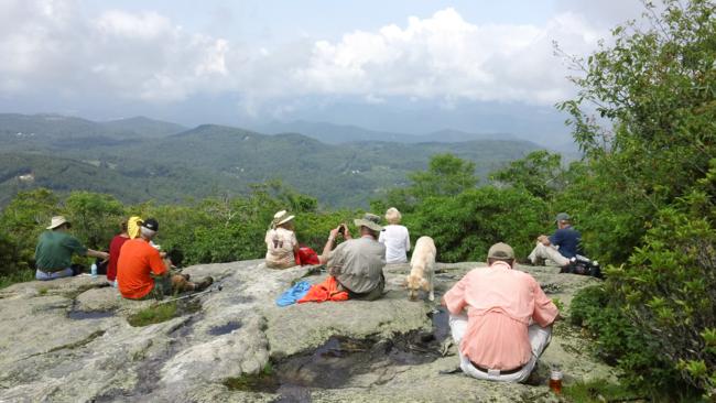 The summit of Scaly Mountain is a great lunch spot!