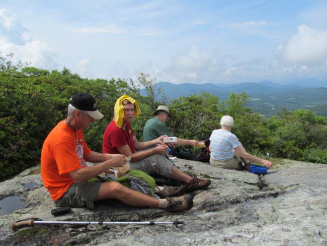 Food always tastes great on a mountain top!