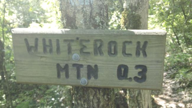 A half-mile later, we arrive at the side trail up to Whiterock Mountain.