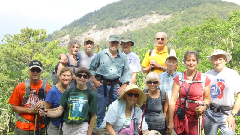 The OFHC gang for today's hike! (l-r) Jim Driggers, Greta Driggers, Carole Wintle, Donna Presley, Jack Wintle, Vic Robson, Dick Metzgar, Lynne Saporito & "Angus", Pam Euliss, Jack Jacobi, Phil Brownrigg, Karen Brown and Tony Presley.