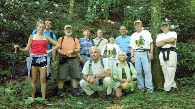 The OFHC gang for today's hike! (l-r) Rebecca Andrews, Charlie Ingraham, Bob Magee, Phil Brownrigg, Bill Hunt, Don Preece, Donna Presley, Pam Euliss, Dan Ross, Tony Presley and Vic Robson.