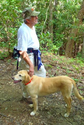 "Nugget" the trail dog - He is the one without the hat!
