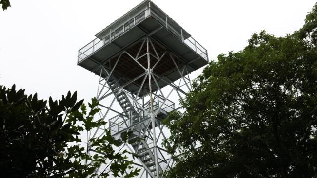Next, we hike up a short section of the Appalachian Trail to the Albert Mt. Fire Tower.