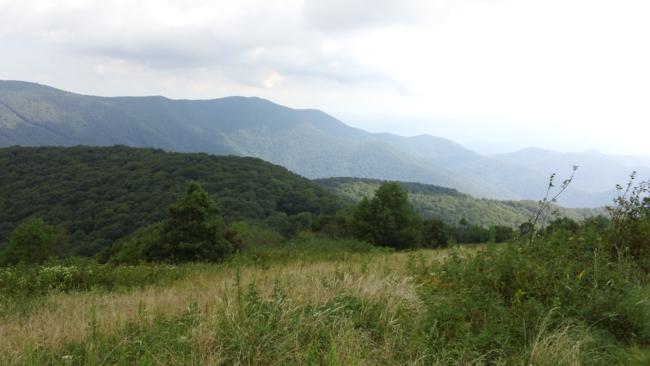 Looking over to Wayah Bald
